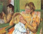 Mother Combing her Child Hair Mary Cassatt